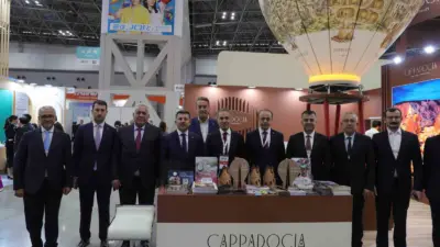 Japonya’da düzenlenen Turizm Expo 2026 Fuarı’nda Kapadokya’nın tanıtıldığı stant katılımcılardan