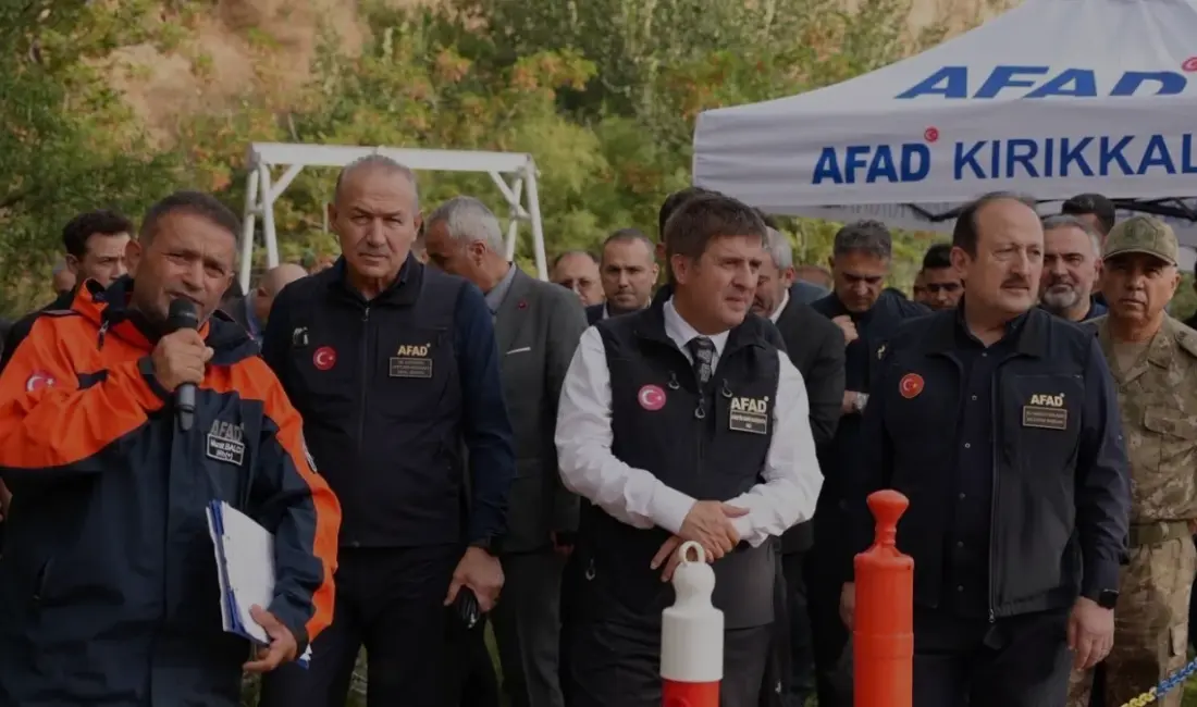 Kırıkkale'de düzenlenen bölgesel endüstriyel kaza tatbikatında kimyasal gaz yayılımı senaryosu