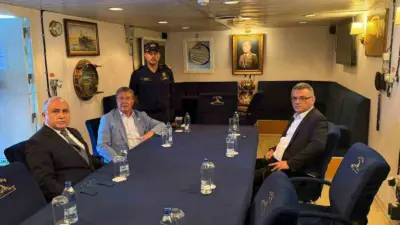 Kuzey Kıbrıs Türk Cumhuriyeti (KKTC) Cumhurbaşkanı Tufan Erhürman, Girne açıklarında