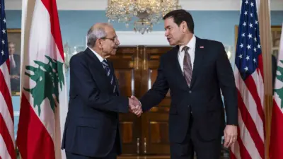 Lübnan Başbakanı Nawaf Salam, ABD Dışişleri Bakanı Macro Rubio ile