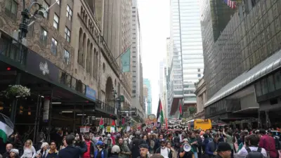 ABD’nin New York kentinde binlerce kişi, İsrail Başbakanı Binyamin Netanyahu’yu