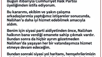 Nallıhan Belediye Başkanı Ertunç Güngör, Cumhuriyet Halk Partisi’nden (CHP) istifa