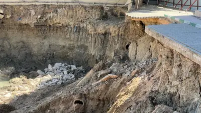 Bursa’da Mütareke İlkokulu’nun hemen yanında sürdürülen inşaat çalışmaları sırasında yapılan