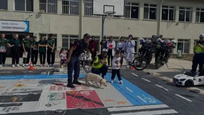 Kırklareli Pınarhisar'da jandarma ekipleri, öğrencilere yaya güvenliği ve okul servis