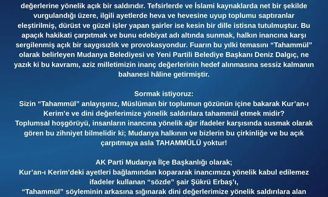 Mudanya Belediyesince bu yıl 8.’si düzenlenen Kitap Fuarı kapsamında gerçekleştirilen