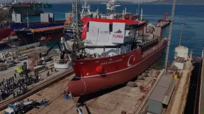Türkiye'nin yerli dizaynla üretilen ilk emici tarama gemisi UAB MAVİ