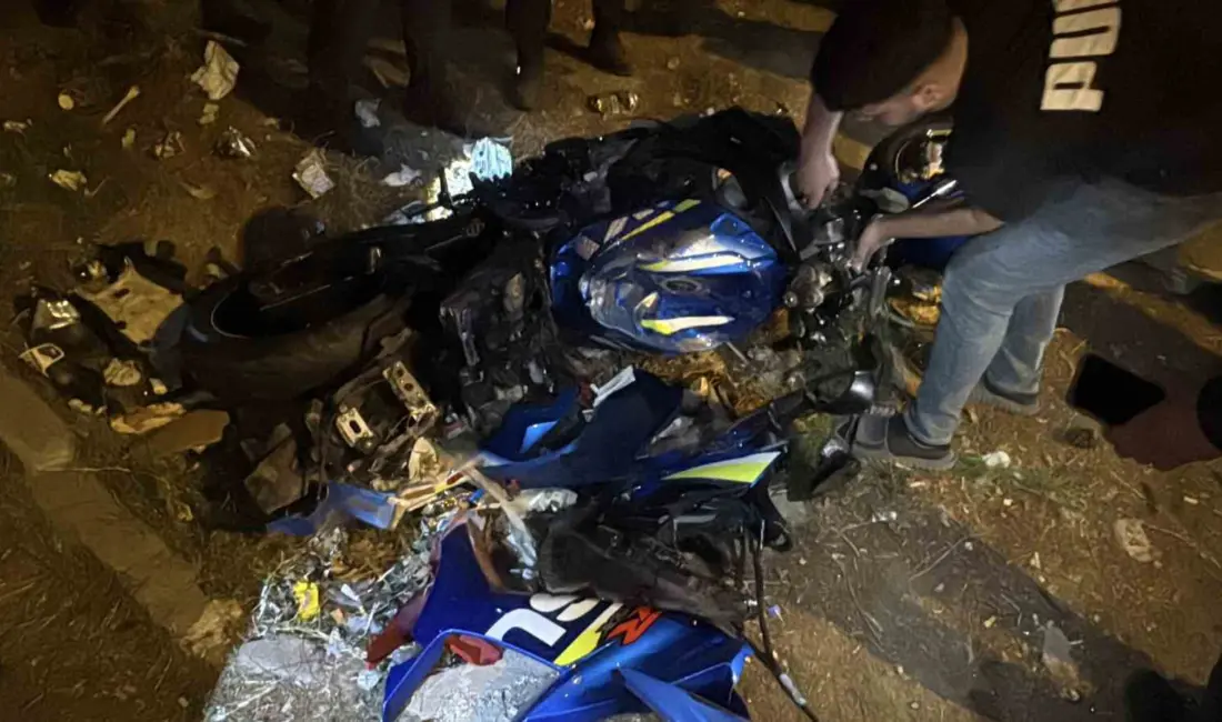 Bursa’nın Yıldırım ilçesinde yolun sona erdiğini fark edemeyip motosikletiyle boş