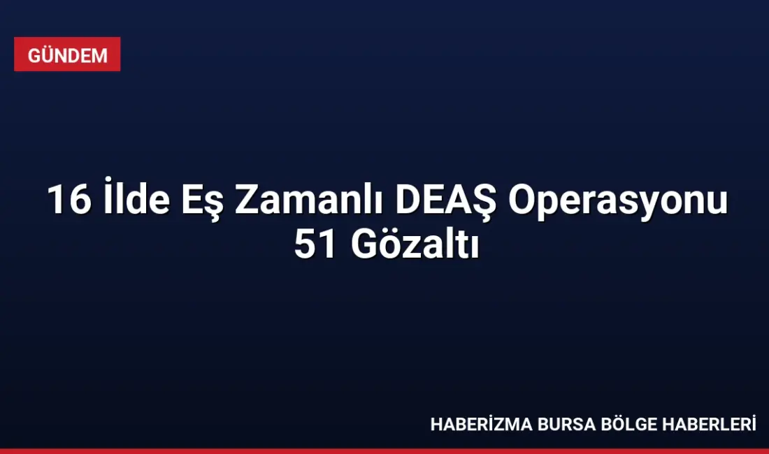 Jandarma tarafından 16 ilde DEAŞ terör örgütüne yönelik düzenlenen operasyonlarda