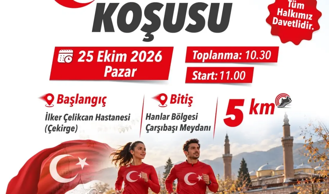 Bursa’da, Cumhuriyet’in 103’üncü yıl dönümü etkinlikleri kapsamında Büyükşehir Cumhuriyet Koşusu