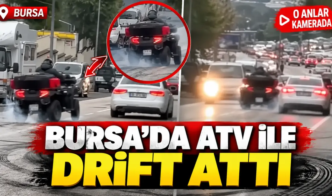 Bursa’da bir şahıs, ATV ile drift ve makas attı. Korku