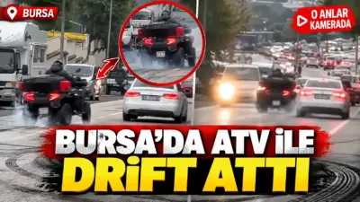 Bursa’da bir şahıs, ATV ile drift ve makas attı. Korku
