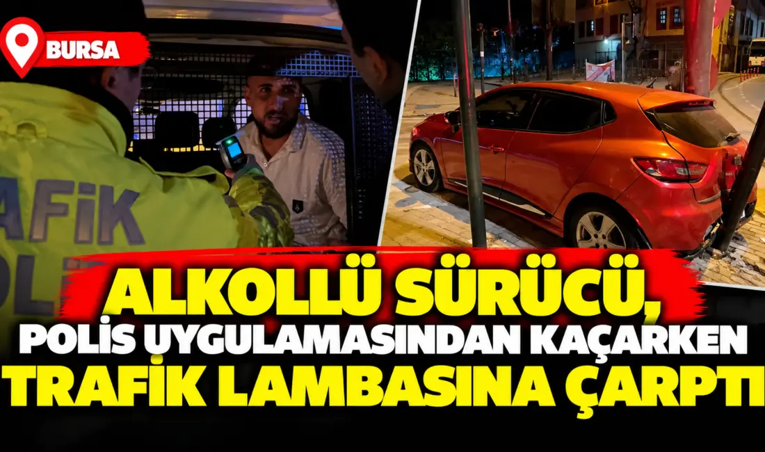 Bursa’da uygulama yapan polis ekiplerini gören alkollü sürücü, aracını geri