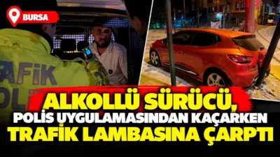 Bursa’da uygulama yapan polis ekiplerini gören alkollü sürücü, aracını geri