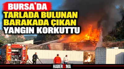 Bursa’nın Kestel ilçesinde bir tarlada bulunan baraka alevlere teslim oldu.