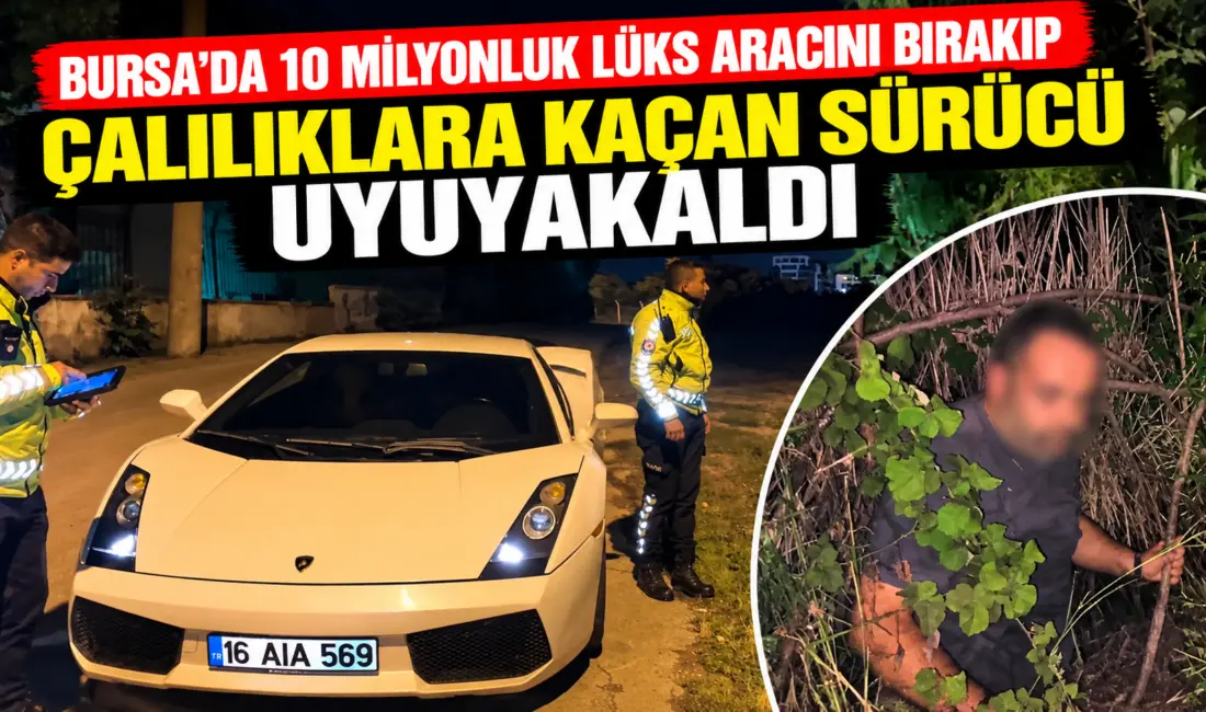 Bursa’da alkol denetimini gören sürücü, lüks spor otomobilini geri vitese