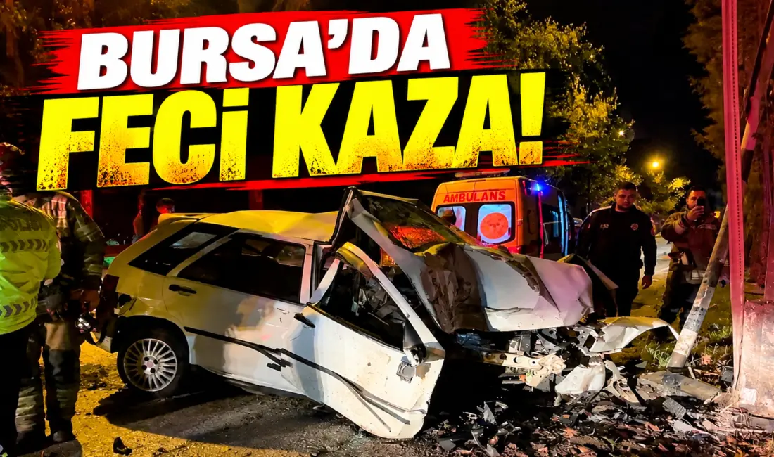 Bursa’nın Osmangazi ilçesinde kontrolden çıkan otomobilin duvara çarpması sonucu meydana