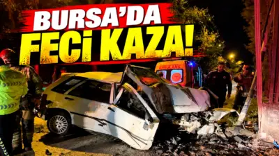 Bursa’nın Osmangazi ilçesinde kontrolden çıkan otomobilin duvara çarpması sonucu meydana