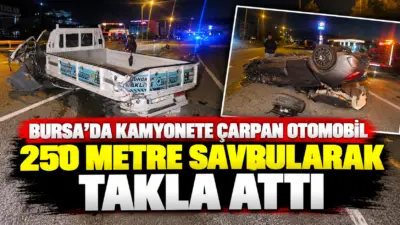 Bursa’nın Orhangazi ilçesinde ana yol üzerinde meydana gelen trafik kazasında