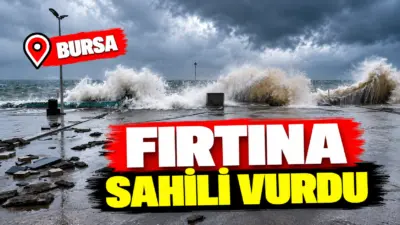 Bursa’da etkili olan yağışla birlikte, Mudanya ilçesine turistik Zeytinbağı Mahallesi’nde