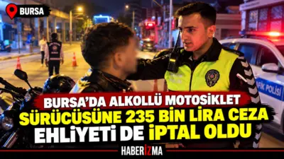 Bursa’da alkol denetimi yapan ekipleri gören motosiklet sürücüsü, önce ters
