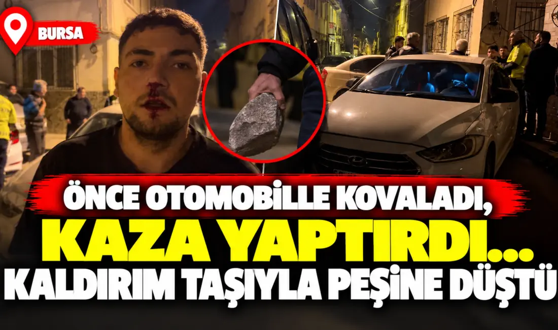 Bursa’da trafikte tartıştığı genç sürücüyü otomobiliyle kovalayan şahıs, paniğe kapılan