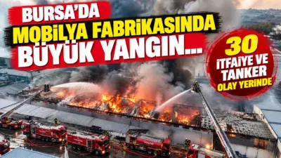 Bursa’nın Nilüfer ilçesinde bir mobilya üretimi yapılan fabrikada çıkan yangın