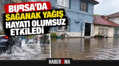 Bursa’da etkili olan şiddetli sağanak yağışın ardından pazar yerleri ve