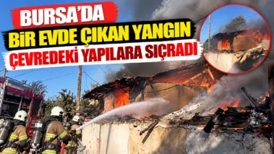 Bursa’nın Mustafakemalpaşa ilçesinde bir evde çıkan yangın, çevredeki yapılara da