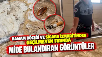 Hatay’da İskenderun Belediyesi zabıta ekiplerinin fırına gerçekleştirdiği denetimde mide bulandıran