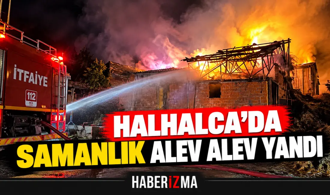 Bursa’nın İnegöl ilçesinde gece saatlerinde çıkan yangında samanlık kullanılamaz hale