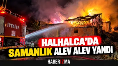 Bursa’nın İnegöl ilçesinde gece saatlerinde çıkan yangında samanlık kullanılamaz hale