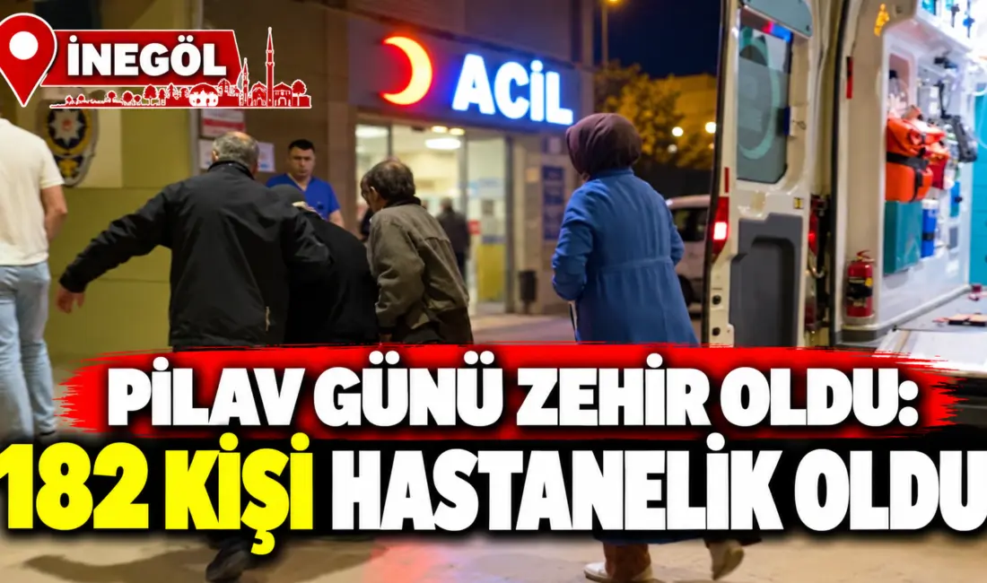 Bursa’nın İnegöl ilçesinde düzenlenen geleneksel pilav günü etkinliğinde ikram edilen