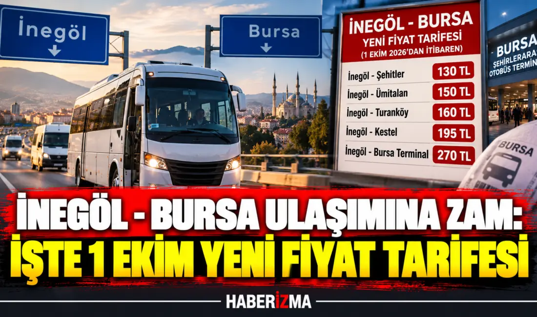 İnegöl ile Bursa arasında yolcu taşımacılığı yapan toplu ulaşım hatlarının