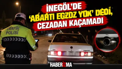Bursa’nın İnegöl ilçesinde polis uygulamasının yanından abartı egzoz sesiyle geçen