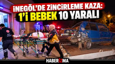 Bursa’nın İnegöl ilçesinde üç aracın karıştığı zincirleme trafik kazasında 1’i