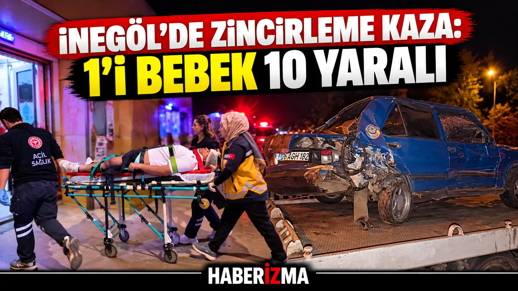 Bursa’nın İnegöl ilçesinde üç aracın karıştığı zincirleme trafik kazasında 1’i