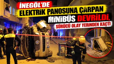 Bursa’nın İnegöl ilçesinde meydana gelen kazada kontrolden çıkan minibüs, kaldırımdaki