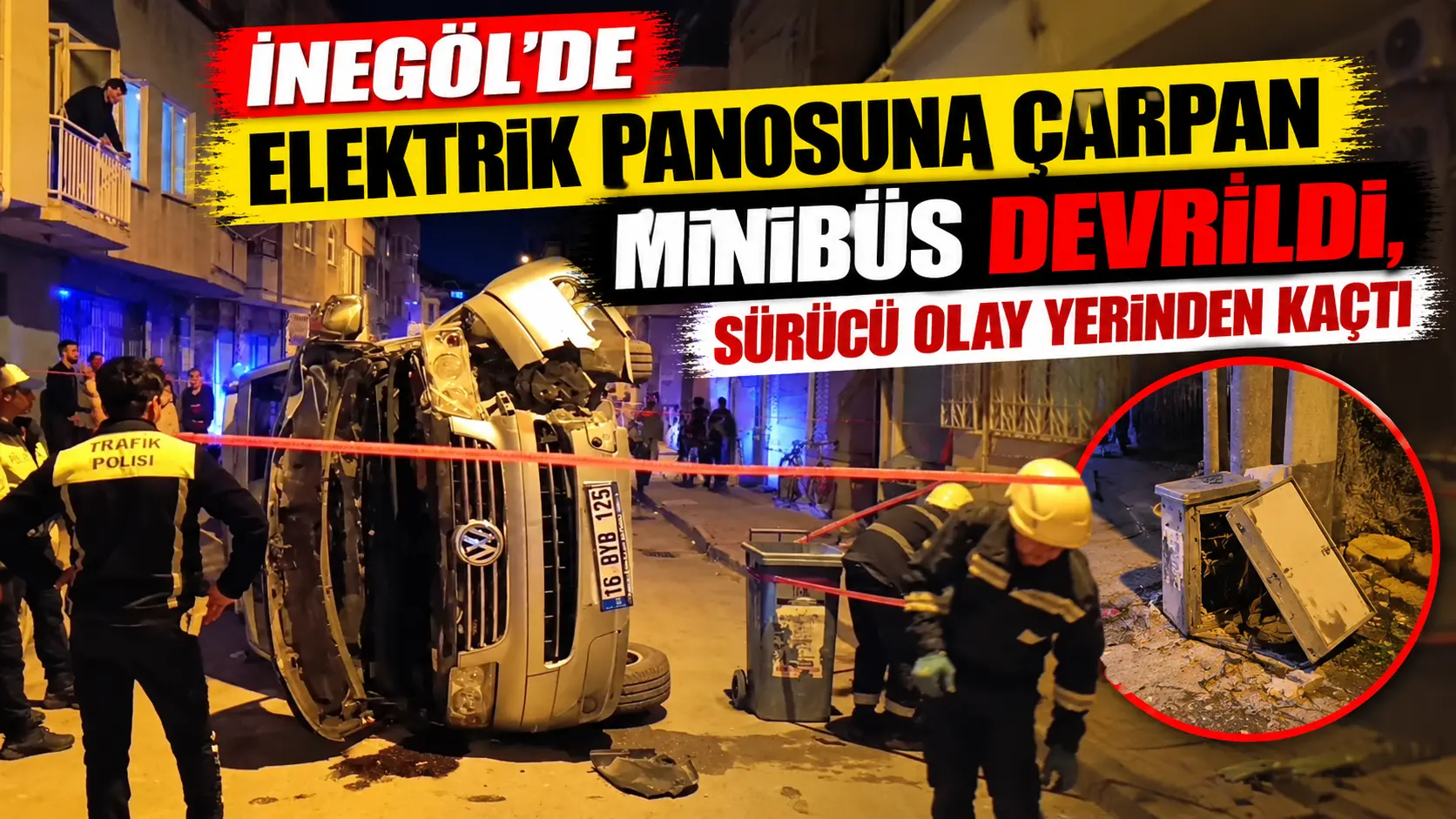 Bursa’nın İnegöl ilçesinde meydana gelen kazada kontrolden çıkan minibüs, kaldırımdaki