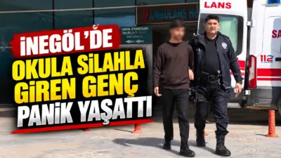 Bursa’nın İnegöl ilçesinde bir ortaokula belinde tabancayla giren 24 yaşındaki