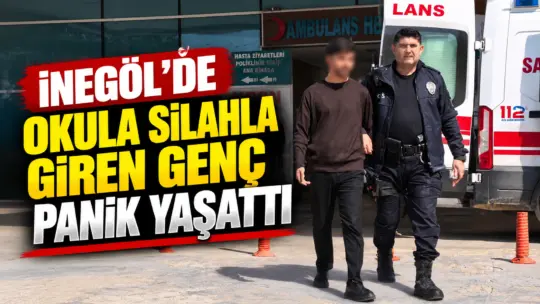Bursa’nın İnegöl ilçesinde bir ortaokula belinde tabancayla giren 24 yaşındaki