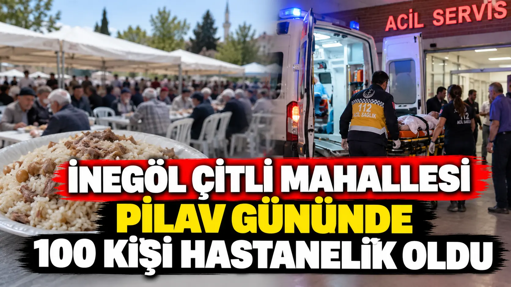 Bursa’nın İnegöl ilçesinde düzenlenen geleneksel pilav günü etkinliğinde ikram edilen
