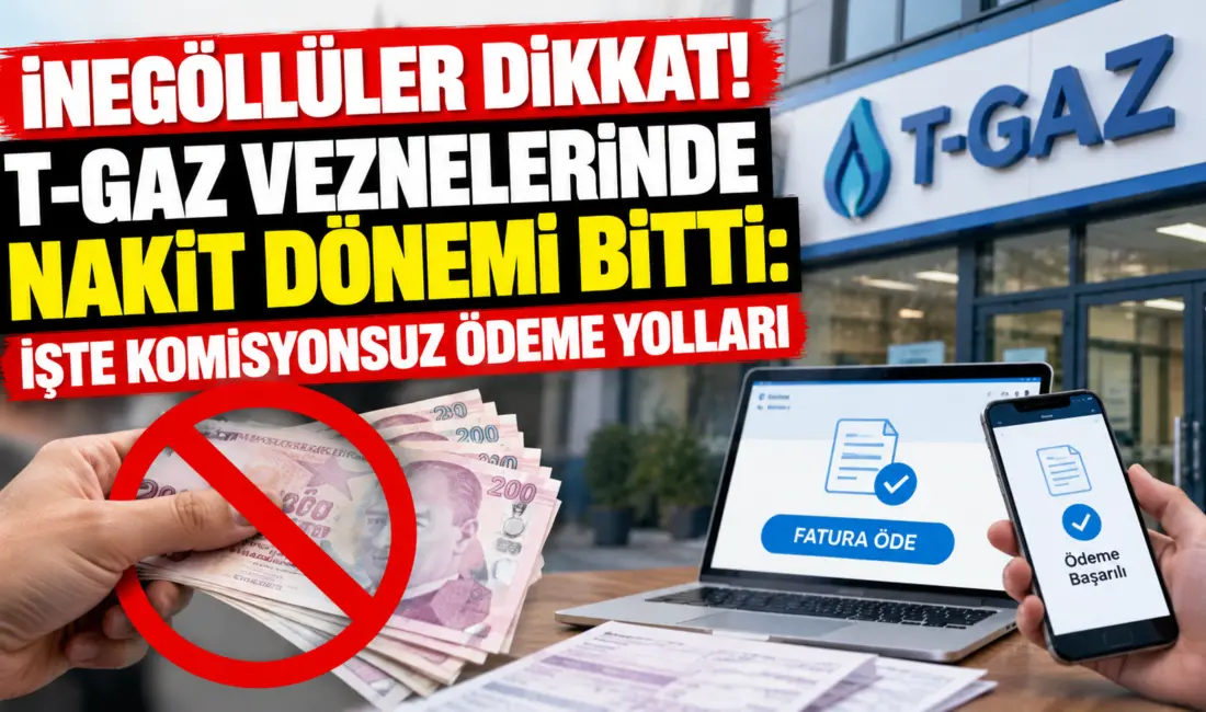 T-Gaz Doğalgaz, yönetim kurulu kararıyla hizmet binalarındaki veznelerden nakit fatura