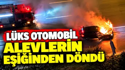Bursa’nın Mudanya ilçesinde seyir halindeki lüks otomobilin motor kısmından çıkan