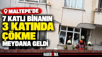 Maltepe’de 7 katlı bir binanın 3 katında çökme meydana geldi.