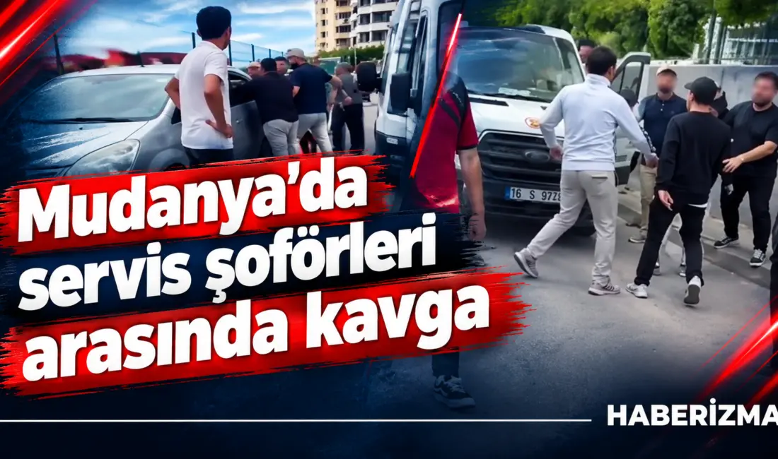 Bursa’nın Mudanya ilçesinde bir okul önünde servis şoförleri arasında kavga