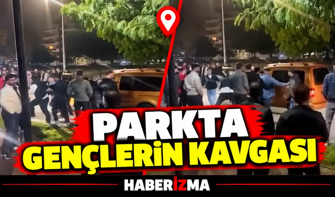 Bursa’da parkta gençler arasında çıkan kavga, amatör kameraya yansıdı. Olay,