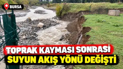 Bursa’nın Yıldırım ilçesi Cumalıkızık Mahallesi Deliçay mevkiinde meydana gelen toprak