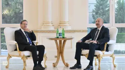 Azerbaycan Cumhurbaşkanı İlham Aliyev, başkent Bakü’de İsrail Cumhurbaşkanı Isaac Herzog