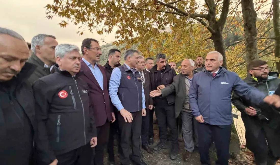 İçişleri Bakanı Mustafa Çiftçi, Sakarya’da kuvvetli yağışlardan etkilenen Karapürçek ilçesindeki