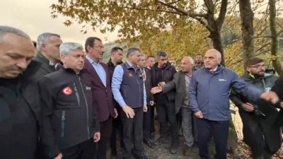 İçişleri Bakanı Mustafa Çiftçi, Sakarya’da kuvvetli yağışlardan etkilenen Karapürçek ilçesindeki